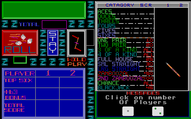 Zamboozal Poker Dice atari screenshot